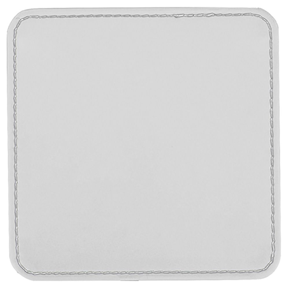 SQUARE LEATHER COASTER - WHITE