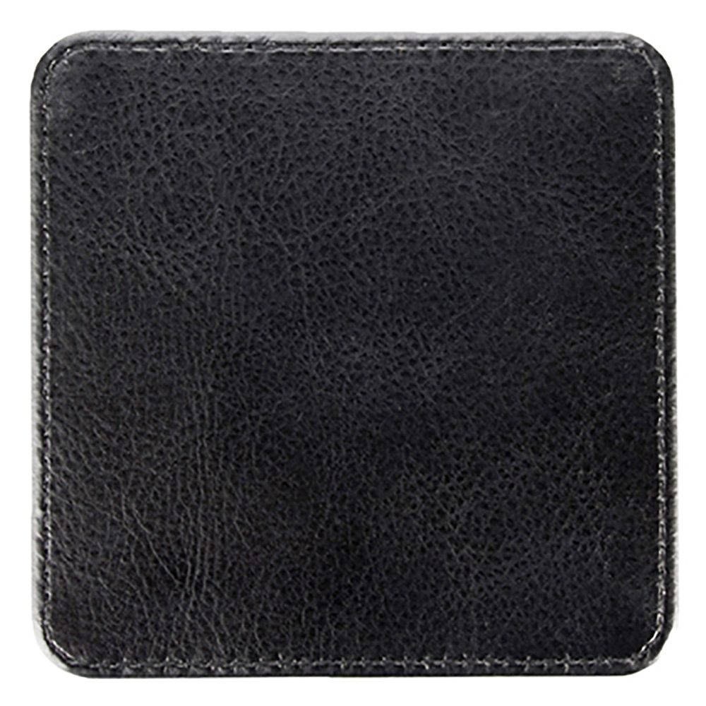 SQUARE LEATHER COASTER - WHITE