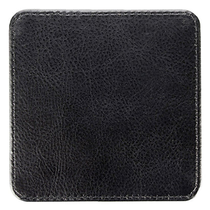 SQUARE LEATHER COASTER - WHITE